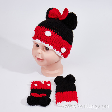 Winter warm knitted beanie gloves set for kids